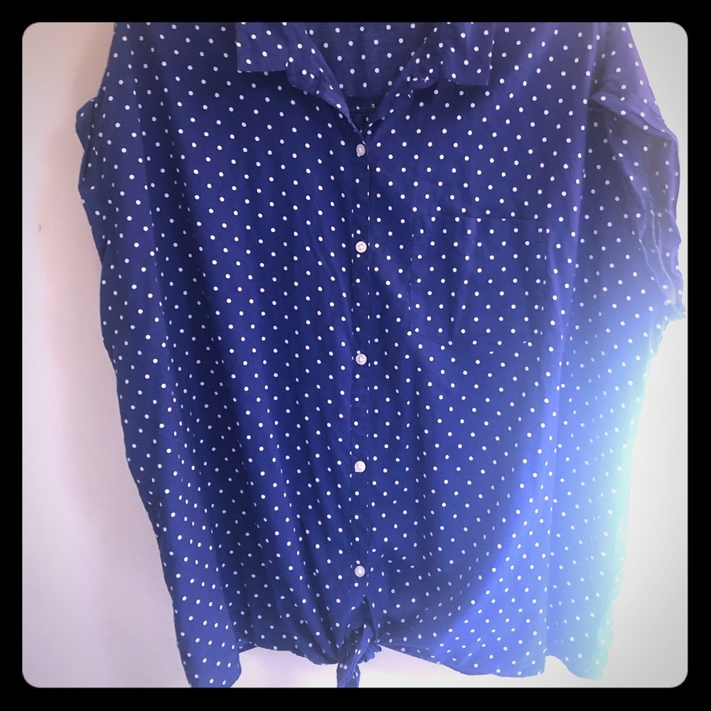 Polka dot button up blouse